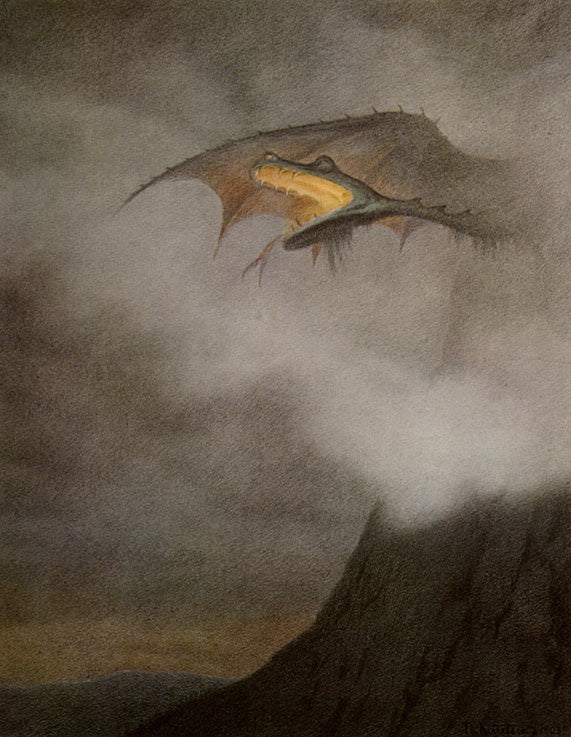 Dragon Awakens by Theodor Severin Kittelsen,A3(16x12")Poster