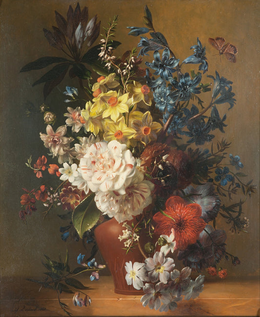 Flower Still-life, vintage artwork by Hendrik Reekers, A3 (16x12") Poster Print