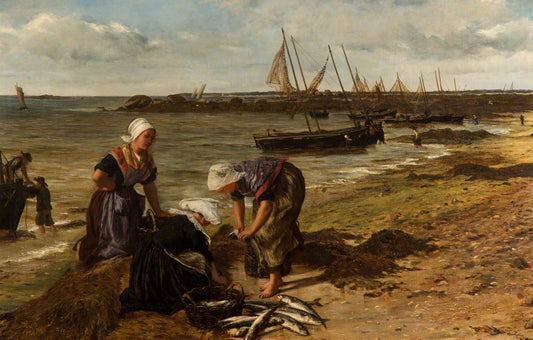 The Mackerel Take, vintage artwork by James Clarke Hook, R.A., A3 (16x12") Poster Print