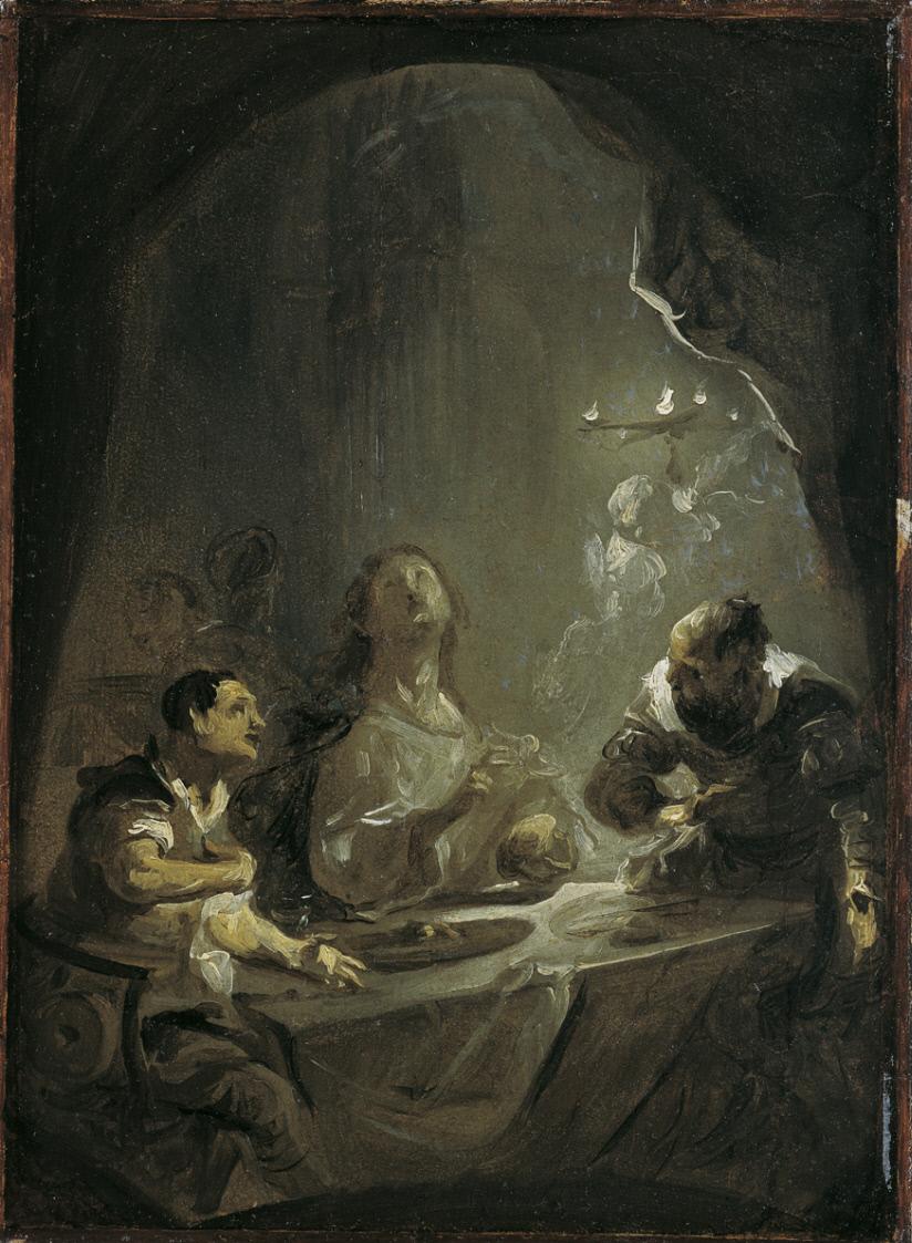 Christ at Emmaus, vintage artwork by Joseph Winterhalter the Younger, 12x8" (A4) Poster