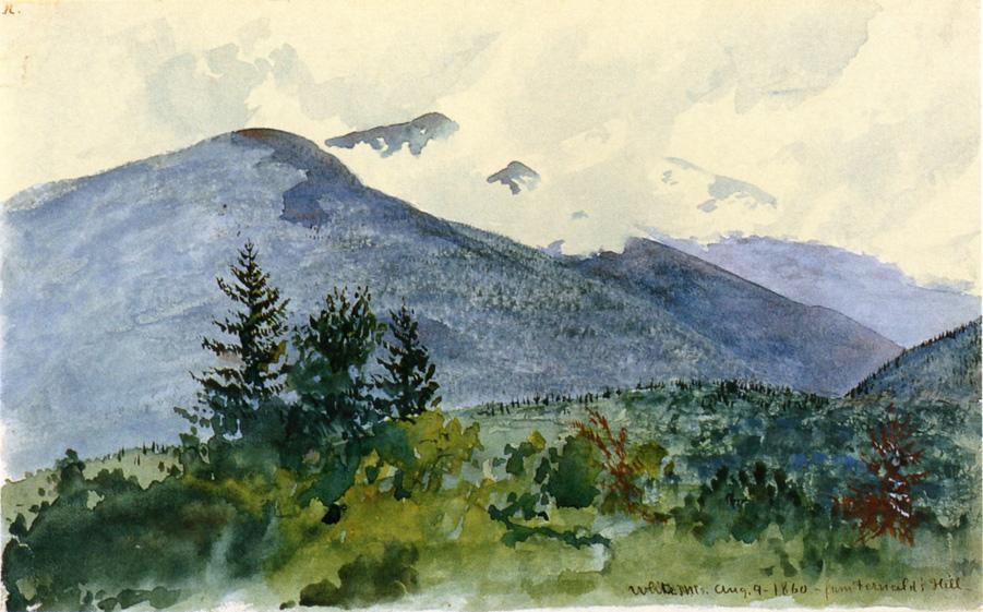White Mountains from Fernald's Hill, vintage artwork by Charles De Wolf Brownell, 12x8" (A4) Poster