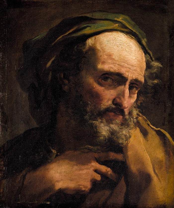 Study of a Bearded Man, vintage artwork by Gaetano Gandolfi, 12x8" (A4) Poster