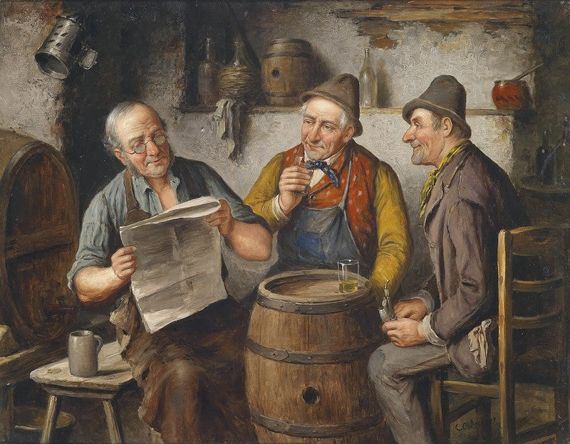 Tavern policy, vintage artwork by Carl Ostersetzer, 12x8" (A4) Poster