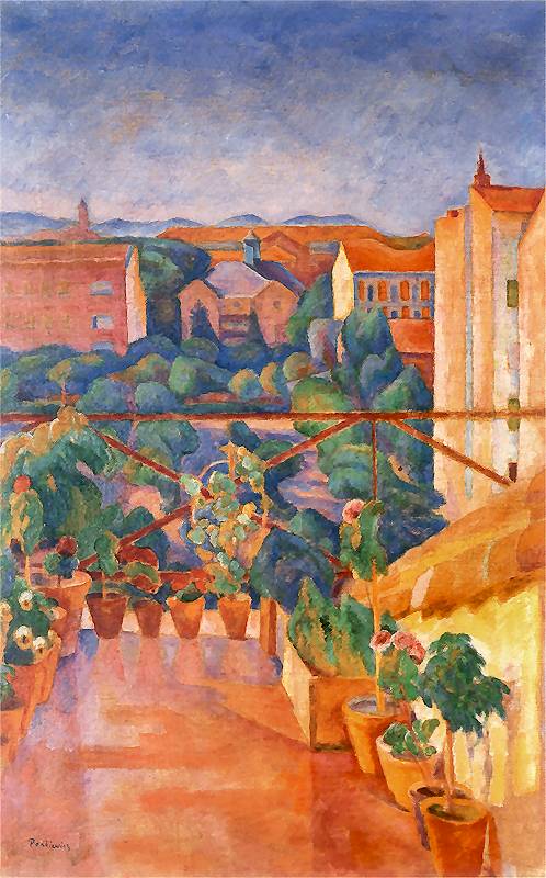 Terrace in Madrid by Jozef Pankiewicz,A3(16x12")Poster