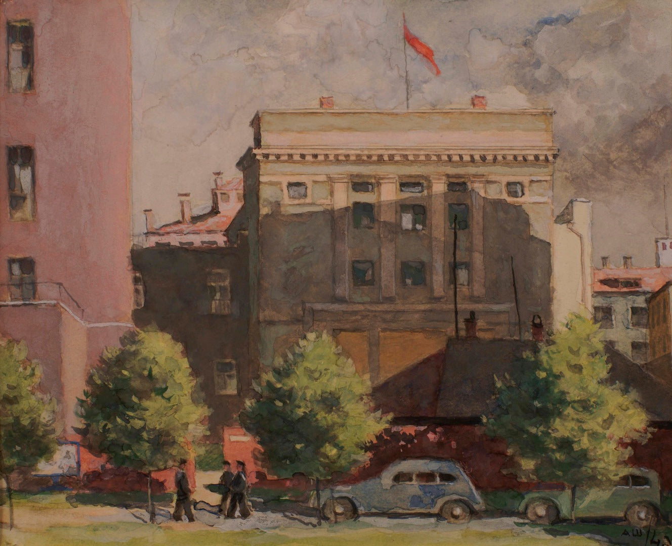 Academy, vintage artwork by Alexander Shevchenko, 12x8" (A4) Poster