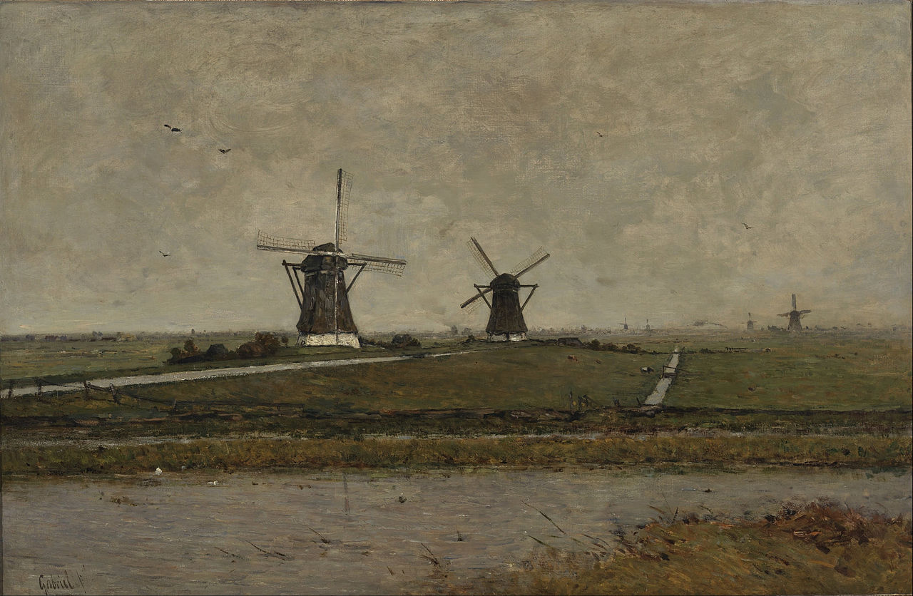 Landscape near Overschie, vintage artwork by Paul Joseph Constantin Gabriël, 12x8" (A4) Poster