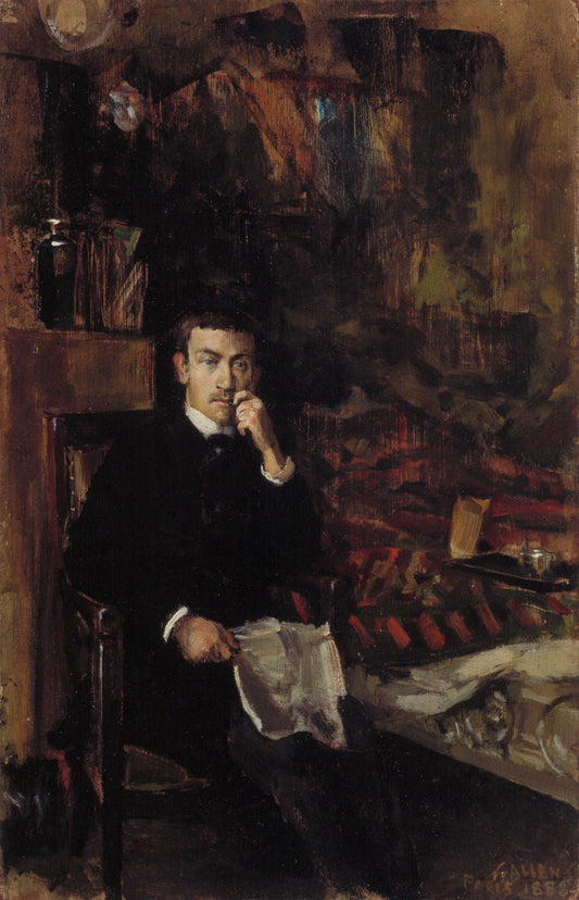 Bohème, Portrait of the Painter Adam Dørnberger, vintage artwork by Akseli Gallen-Kallela, 12x8" (A4) Poster