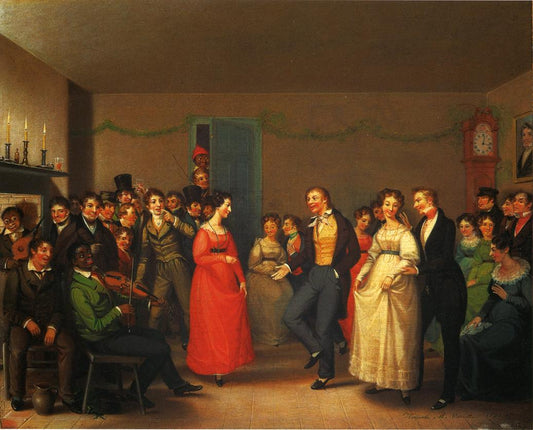 Rustic Dance After a Sleigh Ride, vintage artwork by William Sidney Mount, A3 (16x12") Poster Print