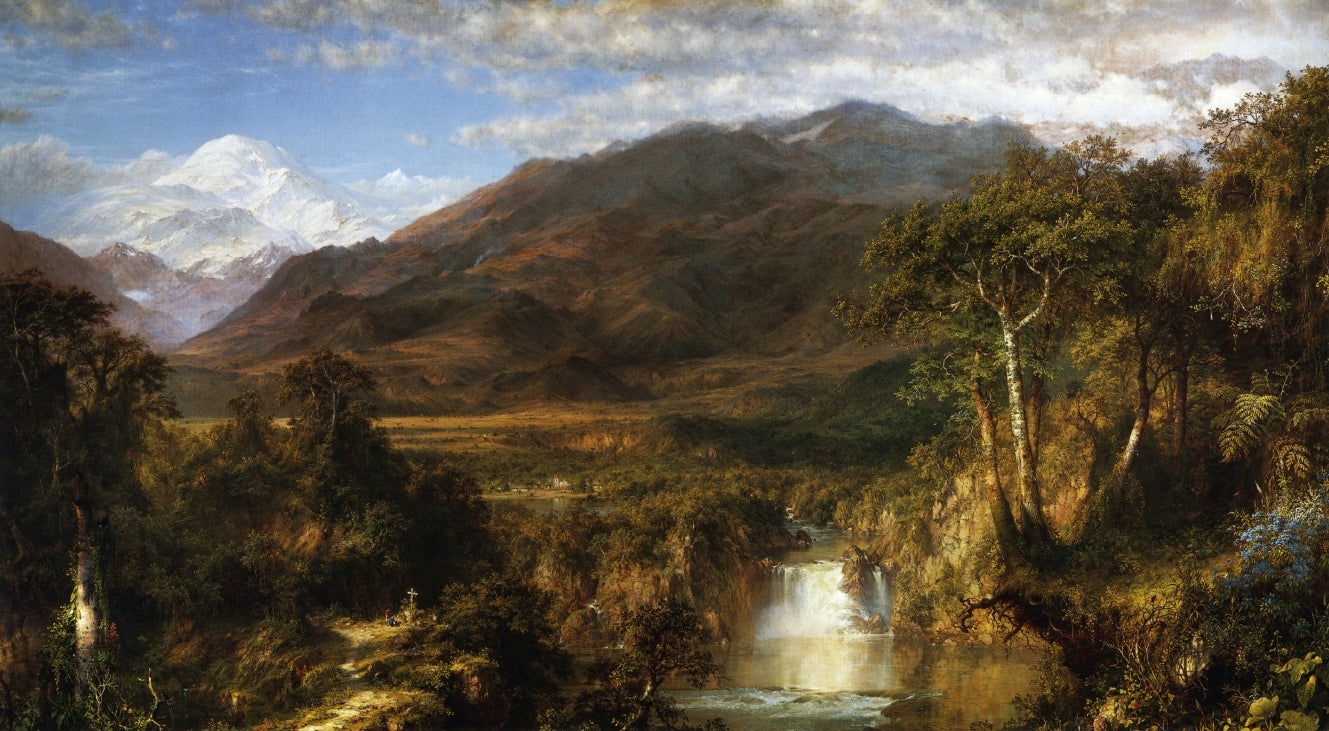 The Heart of the Andes, vintage artwork by Frederic Edwin Church, 12x8" (A4) Poster