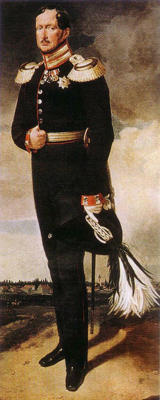 Portrait of King Frederick William III, vintage artwork by Franz Krüger, A3 (16x12") Poster Print