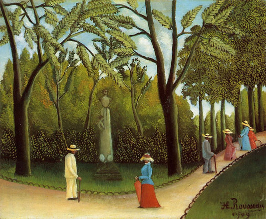 Luxembourg Garden, vintage artwork by Henri Rousseau, 12x8" (A4) Poster