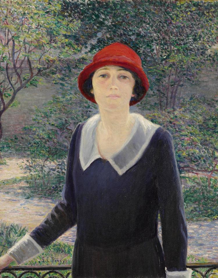 On a Balcony, Charleston, South Carolina, vintage artwork by Lilla Cabot Perry, 12x8" (A4) Poster