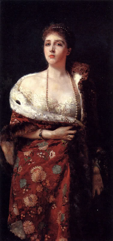 Portrait Of A Lady, vintage artwork by Francesco Paolo Michetti, 12x8" (A4) Poster