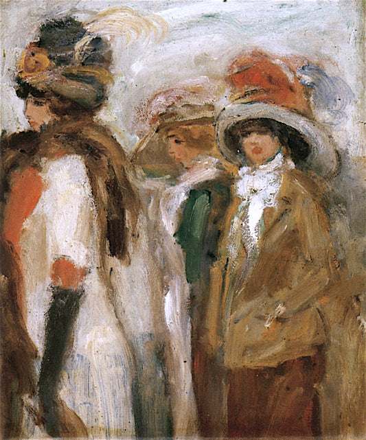 Augustine amongst Fashionable Ladies, vintage artwork by Eugeen van Mieghem, 12x8" (A4) Poster