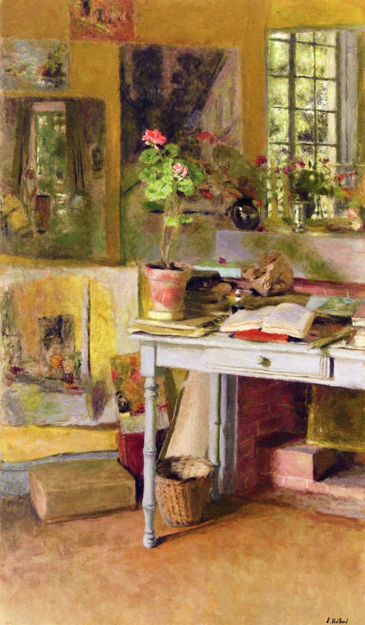 m on a Blue Table in front of the Window by edouard Vuillard,A3(16x12")Poster