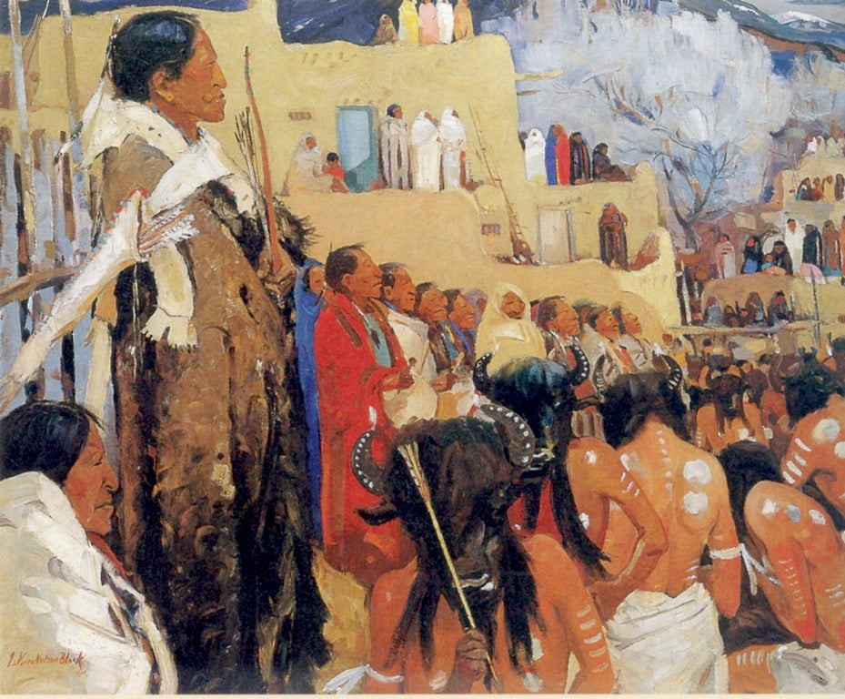 Buffalo Dance by Laverne Nelson Black,16x12(A3) Poster