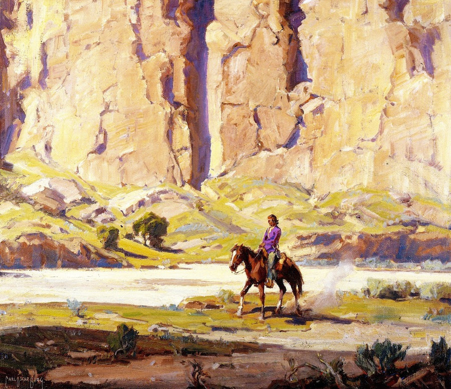 The Red Rock Wall, vintage artwork by Carl Oscar Borg, 12x8" (A4) Poster