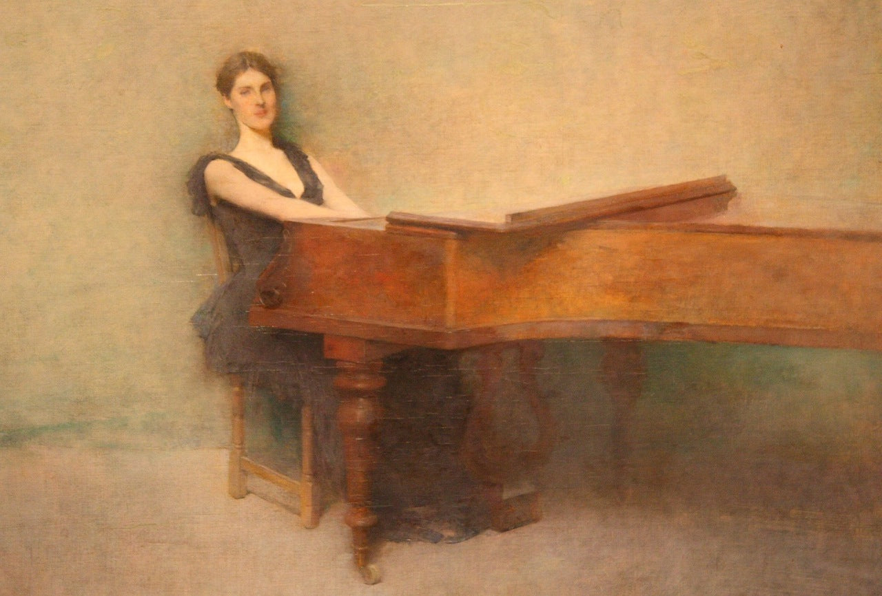 The Piano by Thomas Wilmer Dewing,A3(16x12")Poster