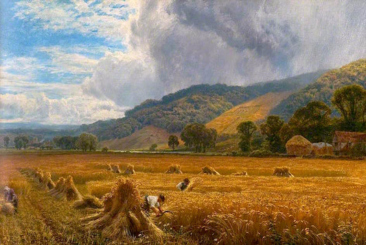 Harvesting in the Thames Valley, vintage artwork by George Vicat Cole, 12x8" (A4) Poster