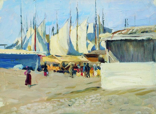 Arkhangelsk Port by Sergei Arsenevich Vinogradov,A3(16x12")Poster