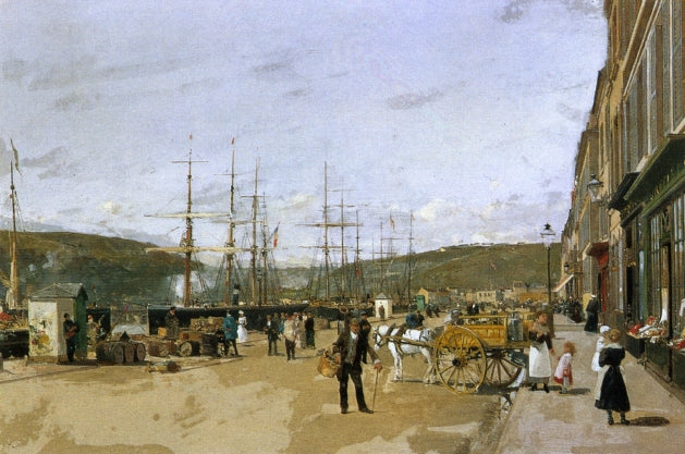 At the Quayside, vintage artwork by Luigi Loir, 12x8" (A4) Poster