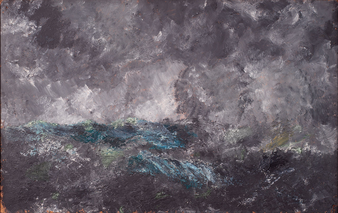 Storm in the Skerries, vintage artwork by August Strindberg, 12x8" (A4) Poster