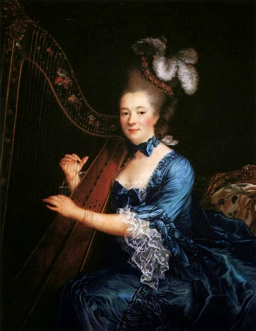 Portrait of Genevieve Rinteau de Verrieres (1730-1775), vintage artwork by François-Hubert Drouais, 12x8" (A4) Poster