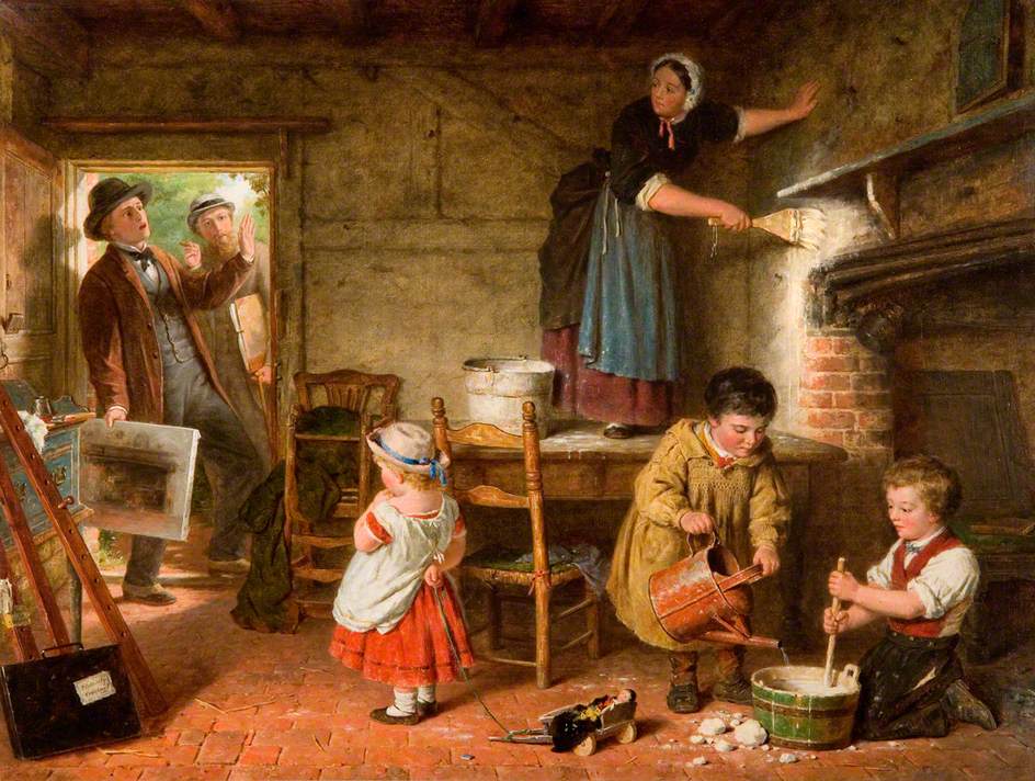 The Dismayed Artist, vintage artwork by Frederick Daniel Hardy, 12x8" (A4) Poster