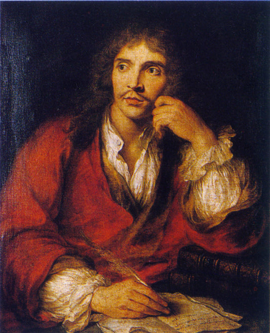 Portrait of Molière, vintage artwork by Charles-Antoine Coypel IV, 12x8" (A4) Poster
