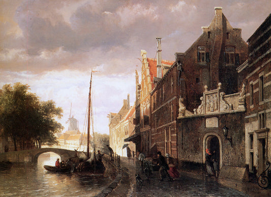 Weeshuis in Kampen, vintage artwork by Cornelis Springer, A3 (16x12") Poster Print