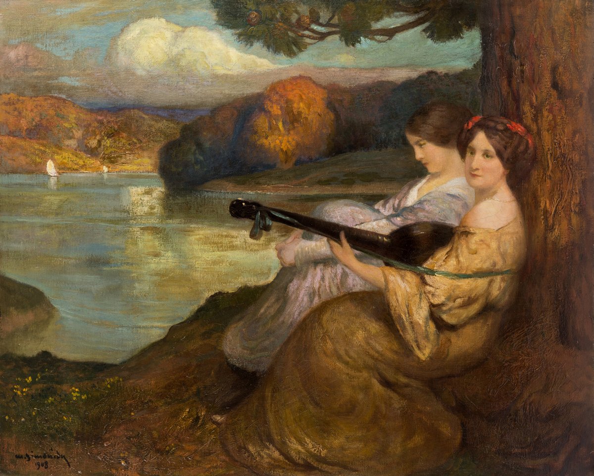 Autumn Song, vintage artwork by Mihail Simonidi, 12x8" (A4) Poster