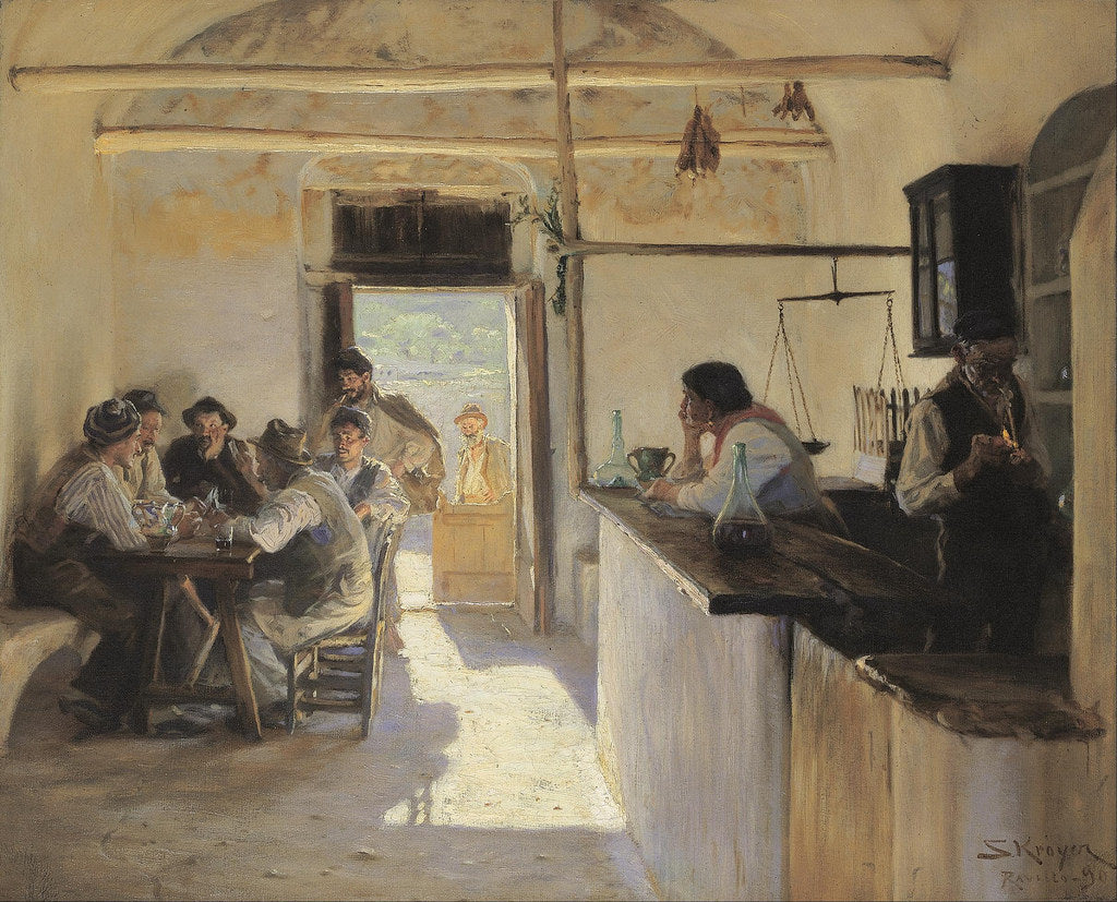 Tavern in Ravello, vintage artwork by Peder Severin Kroyer, 12x8" (A4) Poster