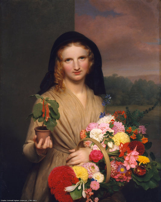 Flower Girl, vintage artwork by Charles Cromwell Ingham, A3 (16x12") Poster Print