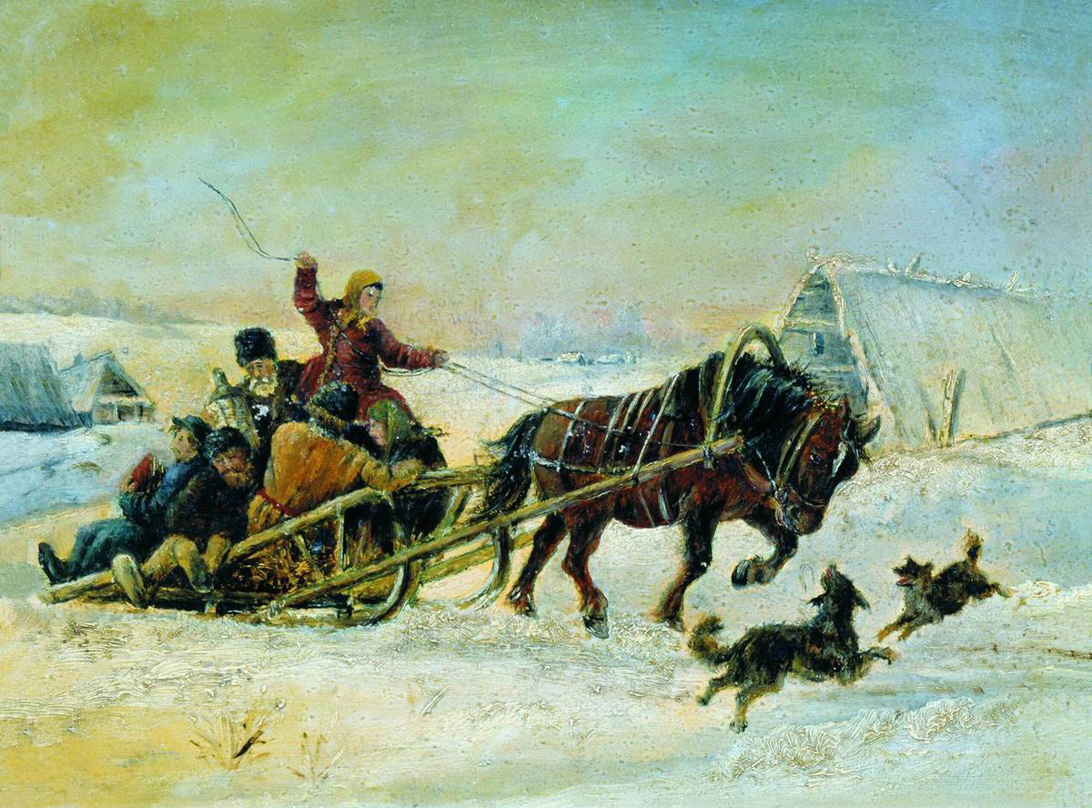 Maslenitsa, vintage artwork by Nikolai Sverchkov, A3 (16x12") Poster Print