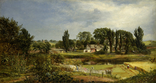Long Island Homestead, Study from Nature, vintage artwork by Andrew Warren, 12x8" (A4) Poster