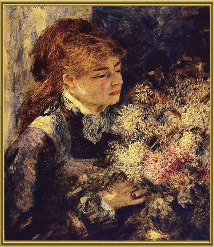 Woman with Lilacs by Marie Bashkirtseff,A3(16x12")Poster