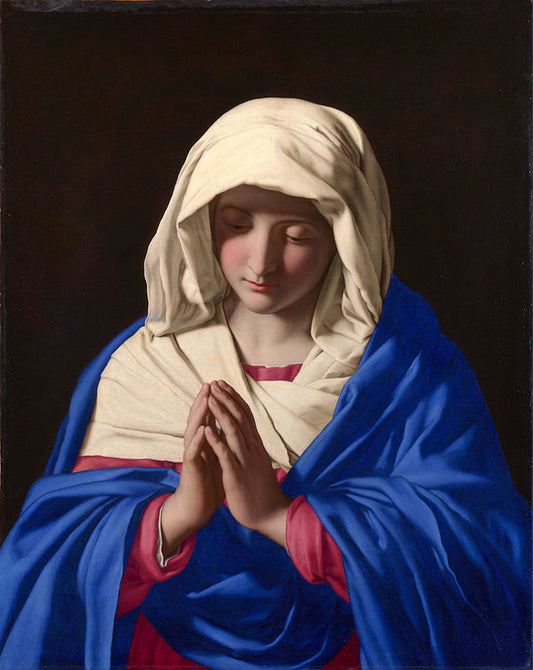 The Virgin Mary in Prayer, vintage artwork by Giovanni Salvi da Sassoferrato, 12x8" (A4) Poster