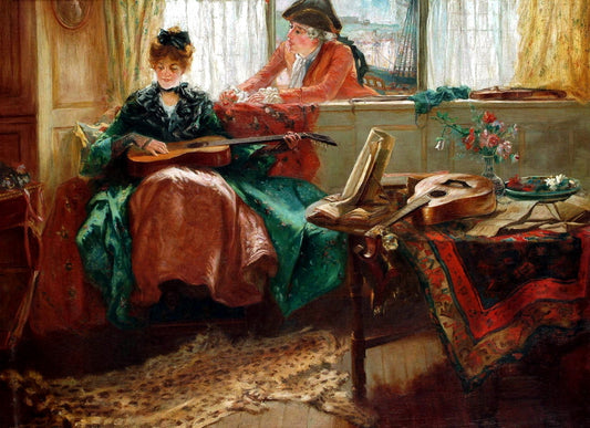 The suitor, vintage artwork by Arthur McCormick, 12x8" (A4) Poster