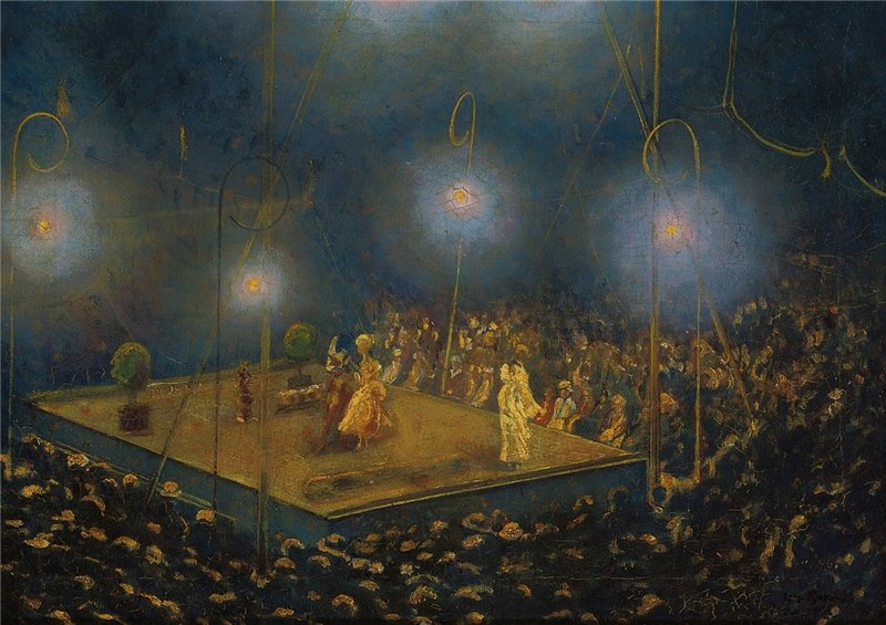 The night time performance, vintage artwork by Emma Ciardi, 12x8" (A4) Poster