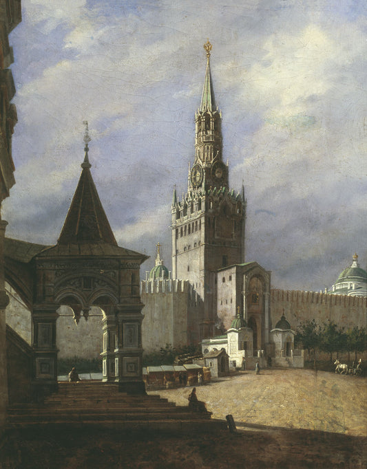 View of the Red Square, vintage artwork by Stepan Mikhailovich Shukhvostov, A3 (16x12") Poster Print