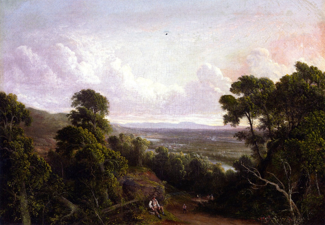 View of Mount Ida from Troy, Looking Toward Albany, New York, vintage artwork by De Witt Clinton Boutelle, A3 (16x12") Poster Print