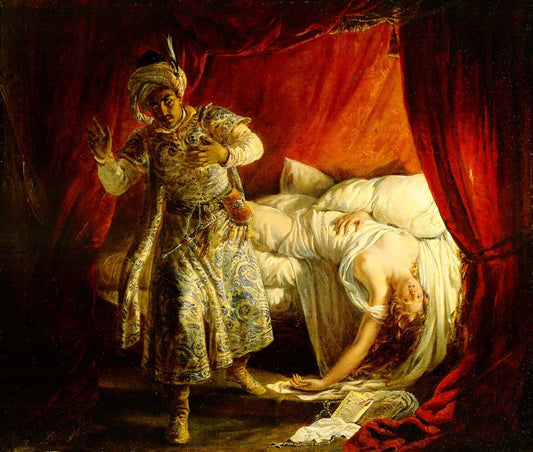 Othello and Desdemona, vintage artwork by Alexandre-Marie Colin, A3 (16x12") Poster Print