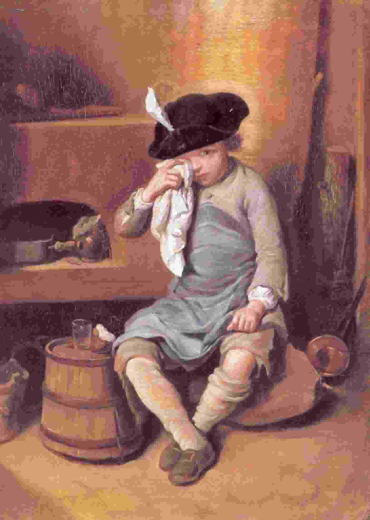 The Penitent Child, vintage artwork by Nicolas Bernard Lepicie, 12x8" (A4) Poster