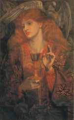 Damsel of the Sanct Grael, vintage artwork by Dante Gabriel Rossetti, 12x8" (A4) Poster