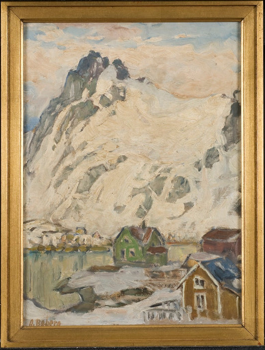 At the Foot of the Mountain. Study from Lofoten, vintage artwork by Anna Boberg, 12x8" (A4) Poster