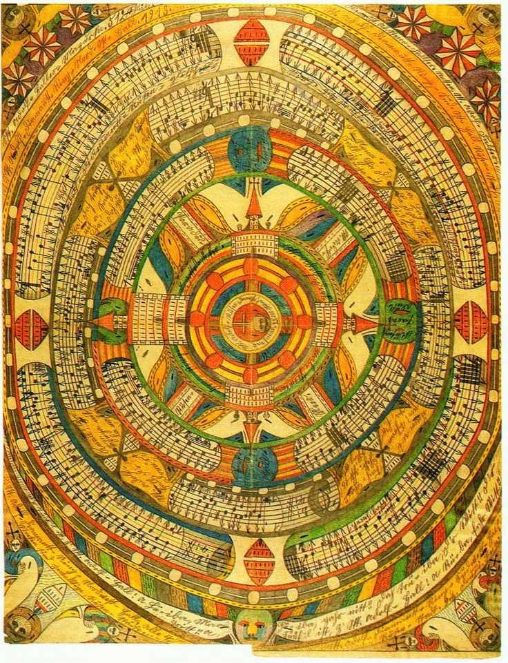Saint Adolph's Diamond Ring, vintage artwork by Adolf Wölfli, 12x8" (A4) Poster