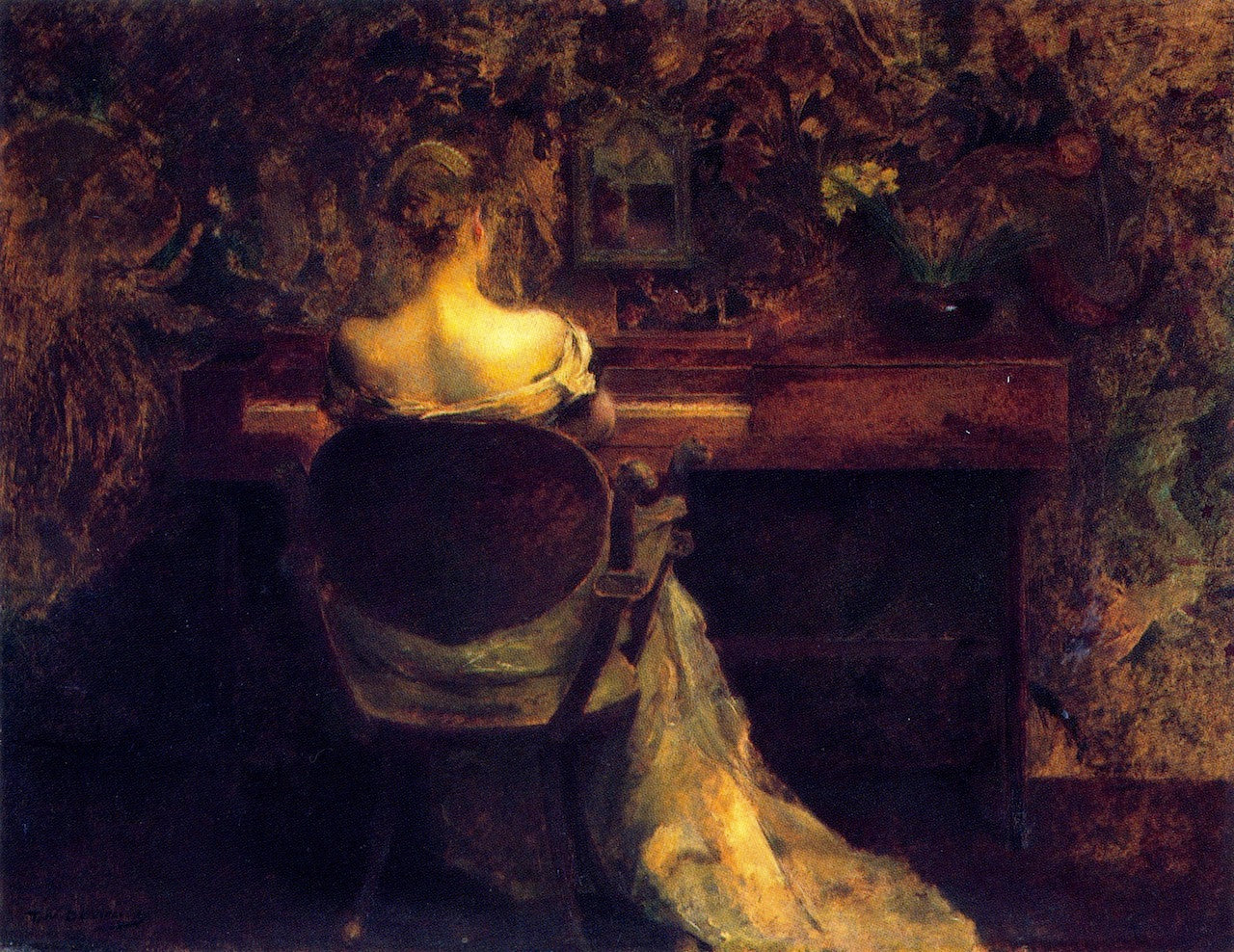 The Spinet by Thomas Wilmer Dewing,A3(16x12")Poster