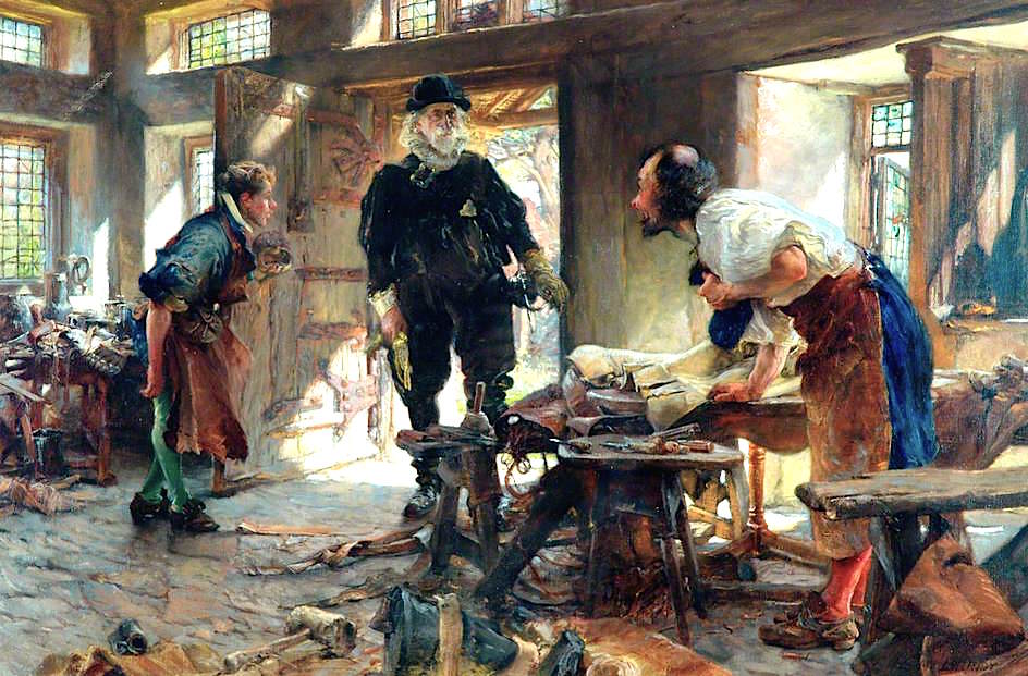 The Squire's Visit, vintage artwork by Edgar Bundy, 12x8" (A4) Poster