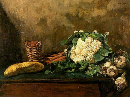 Still Life with Cauliflower, vintage artwork by Willem de Zwart, 12x8" (A4) Poster