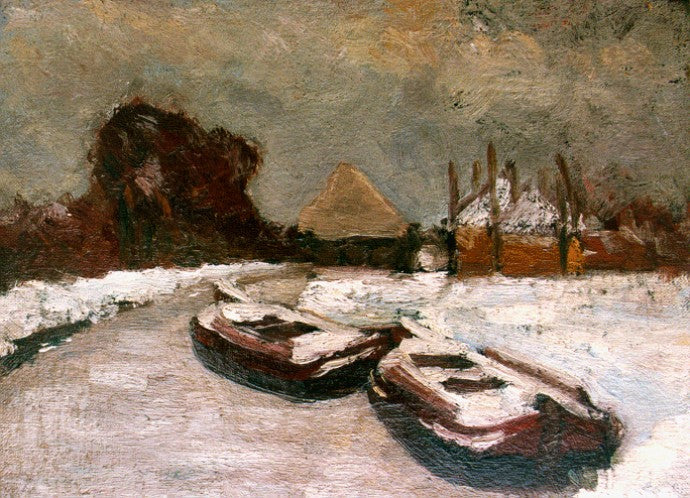 Winter view of a waterside village by Floris Verster,A3(16x12")Poster